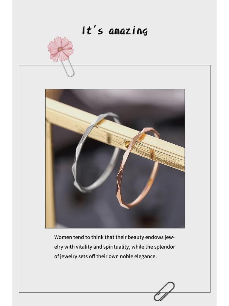 Pierścionek ze stali tytanowej w kolorze różowego złota w kształcie litery V - Elegancki, prosty i wszechstronny