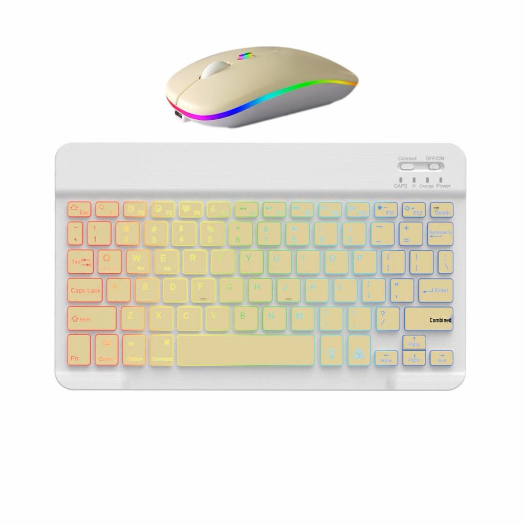 Russian Wireless RGB Backlit Bluetooth Keyboard & Mouse Set for iPad, Phone, Tablet