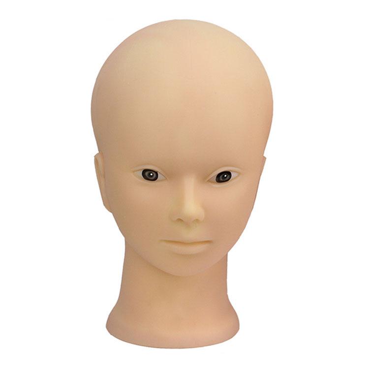 Bald Mannequin Head for Makeup, Massage, Hat Display, Acupuncture, and Practice