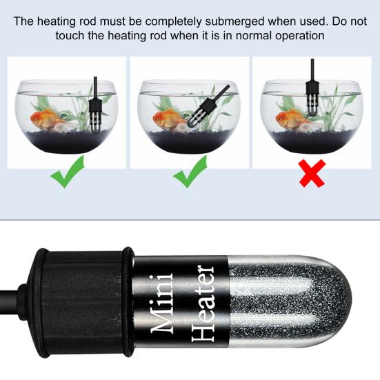 1 Set Aquarium-Heizung, USB-betriebener Mini-Aquarium-Heizstab mit Saugnapf für Tanks, Aquarien, Terrarien