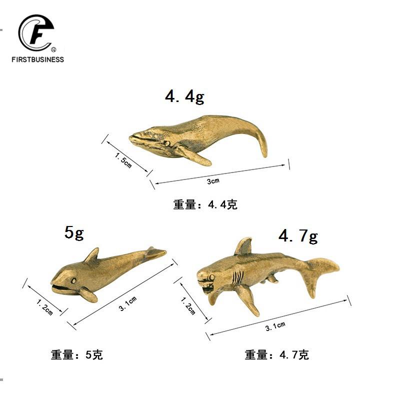 Solid Brass Sea dolphin Small Statue Office Desk Ornaments Decoration Crafts Collection Metal Animal Figurines Miniatures gift