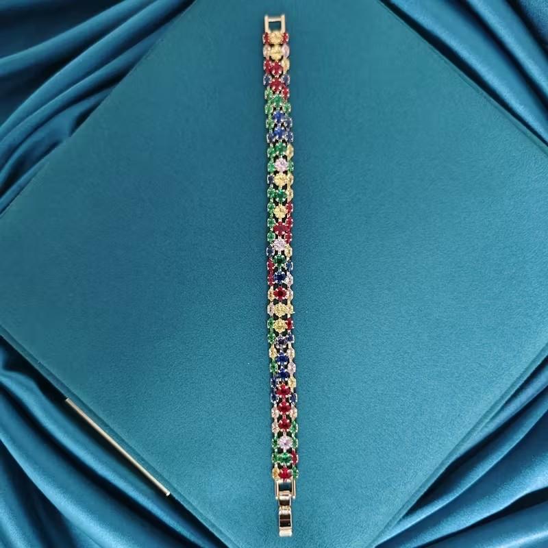 Fashionable Luxury Women's Bracelet Colorful Zircon Bracelet Women's Accessories Valentine's Day Gift Birthday Gift