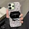Big Headed Black Cat Circular Dots Phone Case for Xiaomi Redmi 13C 14C A5 A3 A4 A3X Note 14 13 12 11 11S 10 Pro Silicone Cover