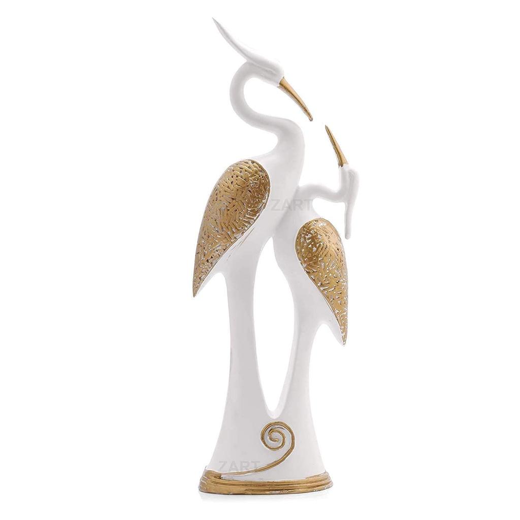 White Polyresin Pair of Kissing Duck Showpiece Home Decor, Office Decor or Perfect for Living Room Decor & Gifting