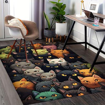 1pc Colorful Cat Pattern Chair Mat - Festive Gift for Office Chairs, Non-Slip Carpet Suitable for Home Decor, Living Room, Bedroom, Game Room.P090