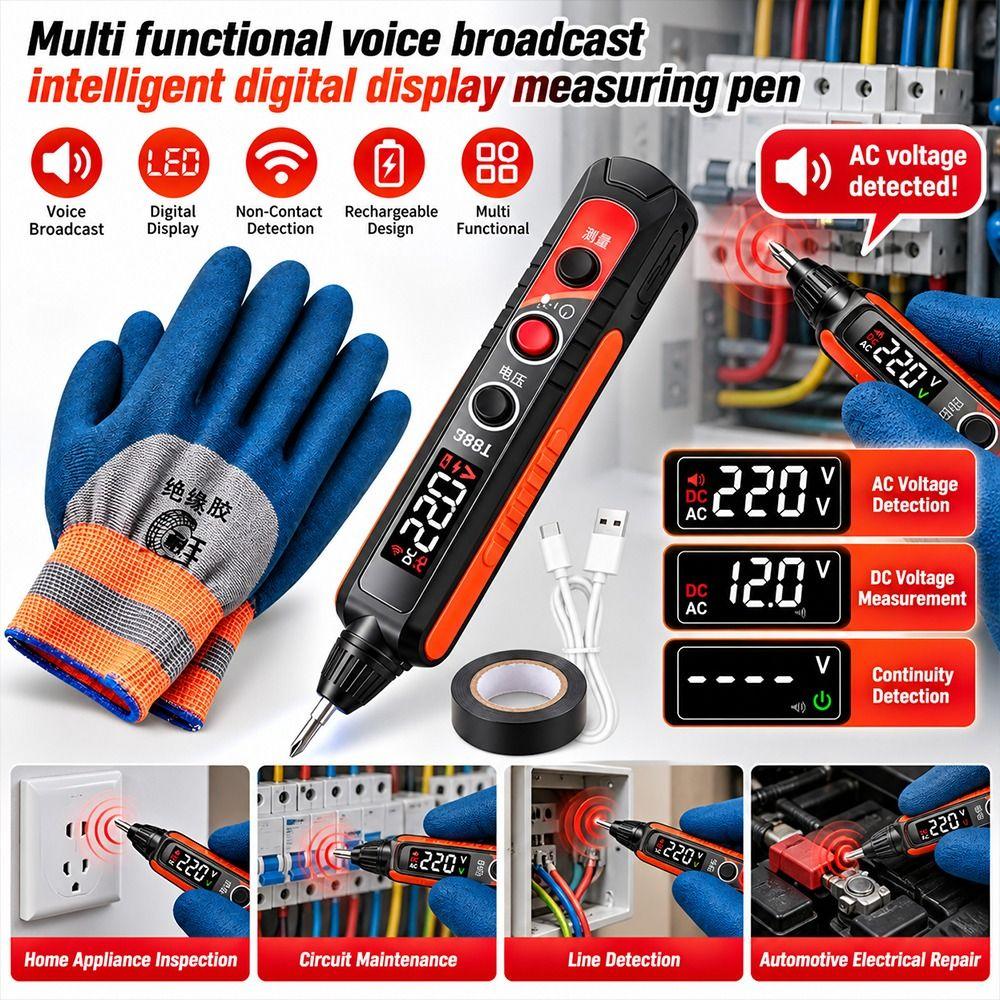 Non Contact Voltage Tester Pen LED Digital Display Electrical Test Pen Home Electrical Testing