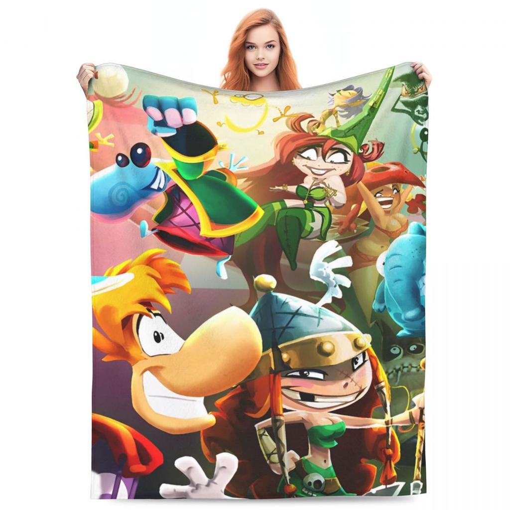 Rayman Advanture Game Cartoon Fleece Throw Blankets Funny Art Blanket for Bed Couch Ultra-Soft Bedding Rug Piece Multifunction