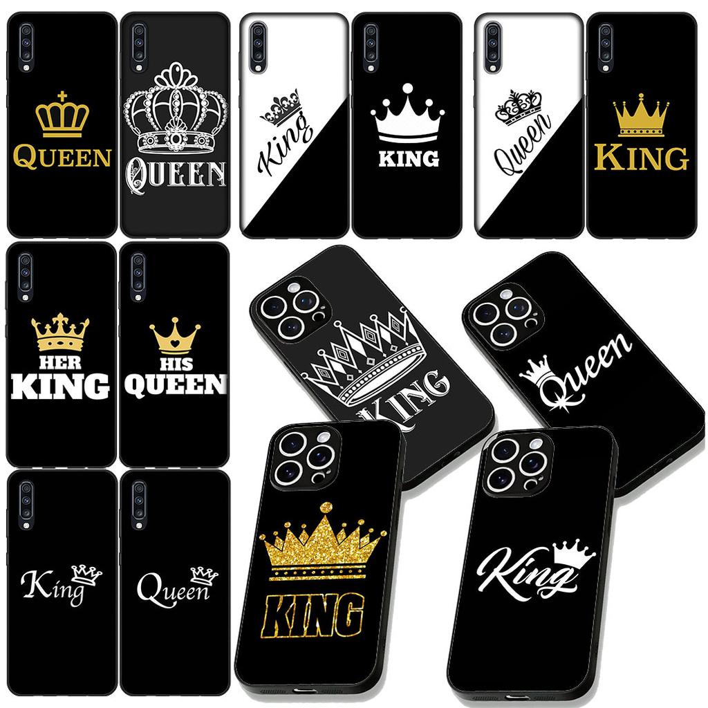 King Queen Lovers Crown Princess Phone Cover for Samsung Galaxy A06 A05 A14 A50 A51 A52 A12 A13 A23 A70 A07 A25 A26 A72 A56 Case