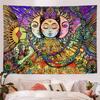 1pc Bohemian Mandala Tapestry, Retro Plant Flower psychedelic Tapestry, Hippie Style Room Decoration Wall Hanging