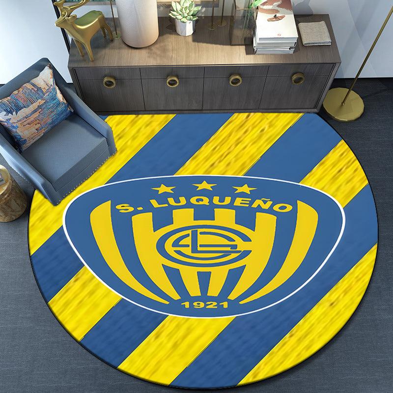 Luqueno Club Emblem Round Rug for Livingroom,Bedroom, Palyroom, Chair Rug, Area rug, Circle Carpet, Large Size Fan Christmas gift