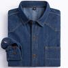 Man 100% Cotton Western Denim Pocket Shirt Long Sleeve Standard-fit Comfort Durability Soft Casual Washed Durability Work Shirts