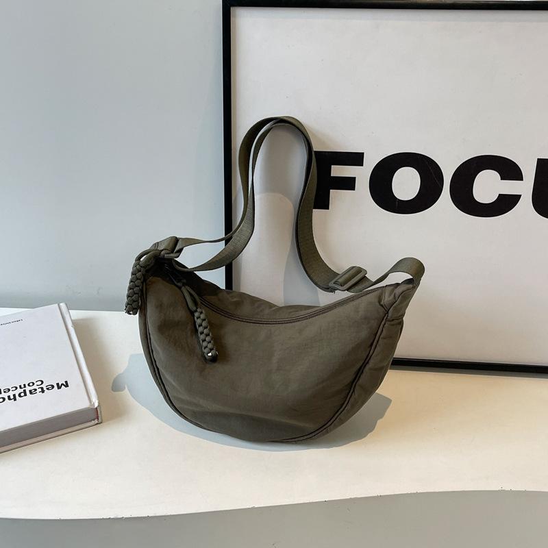 

Dumpling bag, female messenger bag, bag, u home, the same style, autumn and summer versatile, high-end, niche small bag, beige зелений