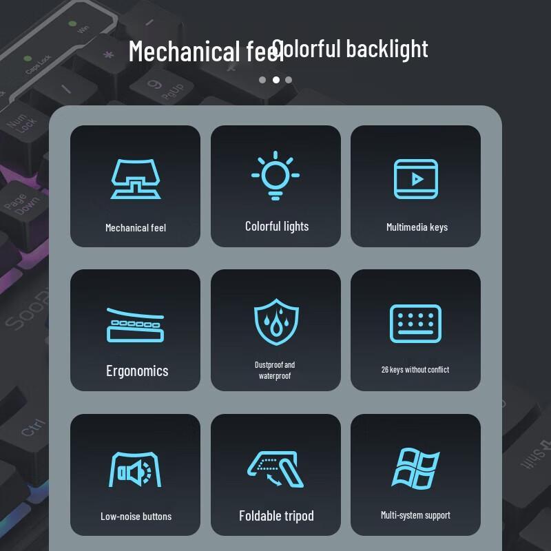 SooPii BK11 USB Wired Office Gaming Keyboard