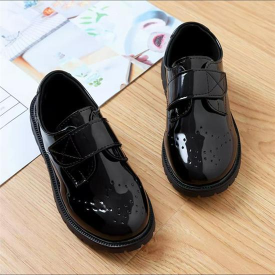 Boys' Black Leather Soft Sole Performance Shoes for School and Chorus