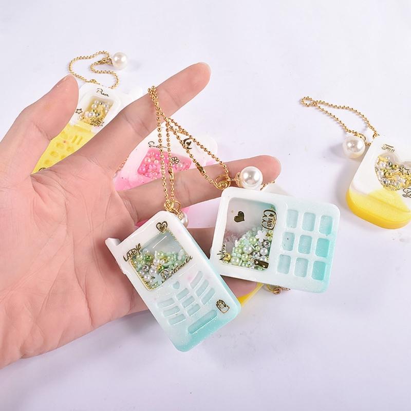 DIY Medvídek Telefon Quicksand Silikonová Epoxidová Forma DIY Klíčenka Přívěsek Šperky Řemeslná Forma pro Valentýnský Dárek