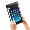 SANWA SUPPLY Tablet Waterproof and Dustproof IP47 with Stand and Shoulder Black Case, (10.1 Inch), Certified, Strap, (PDA-TABWPST10BK)