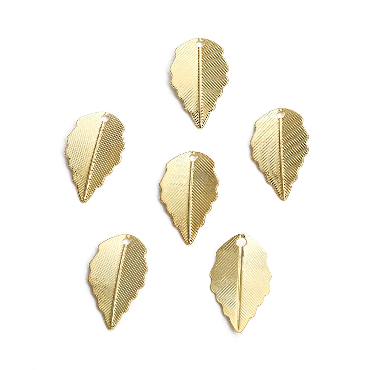 

Підвіска-оберег із мідного листя для отримання браслета своїми руками. Виготовлення ювелірних виробів 10x17mm 2pcs золотий