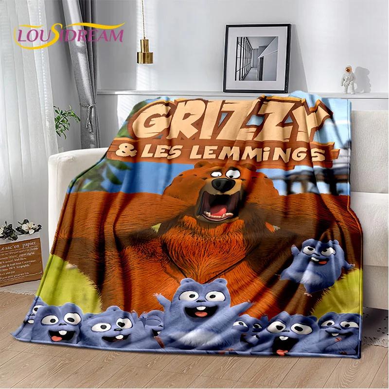 Cartoon Grizzy and The Lemmings Soft Flannel Blanket for Beds Bedroom Sofa Picnic,Throw Blanket for Cover Outdoors Leisure Gift