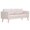 2 Piece Cream White Cream Fabric Sofa Set