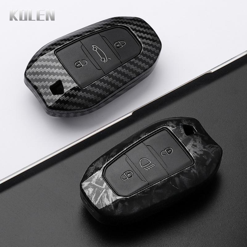 Abs Carbon Fiber Style Car Key Case Cover For Peugeot 207 208 3008 206 308 508 2008 407 5008 301 For Citroen C3 C4 C5 Berlingo