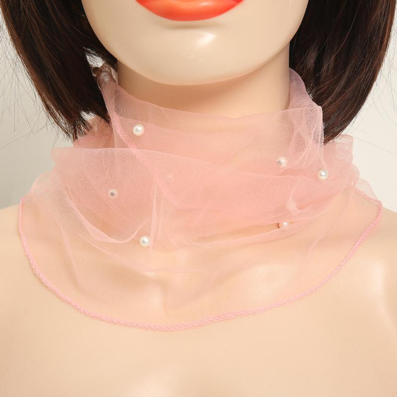 Frühling Sommer Chiffon Halskragen Schal Damen Kopf Dünn Sonnenschutz Vielfalt Klein Seide Anti-UV Schal Maske Multifunktionsschal