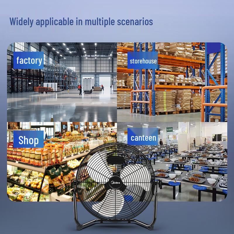 Midea 20-inch Industrial Floor Fan CN Plug (adapter Included)