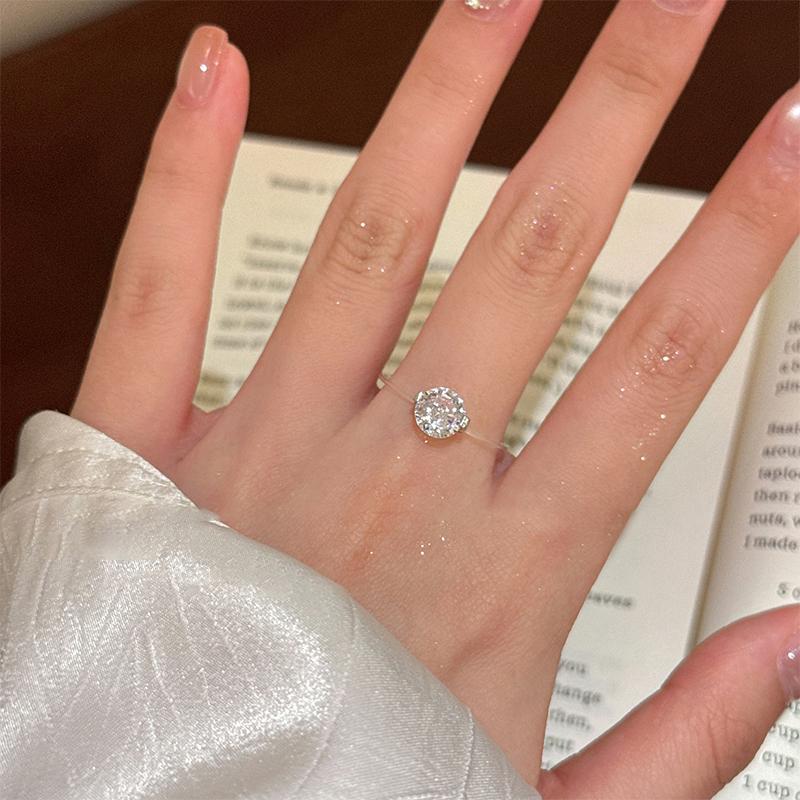 Fashion Zircon Ring For Women Transparent Fishing Line Rings Jewelry Gift