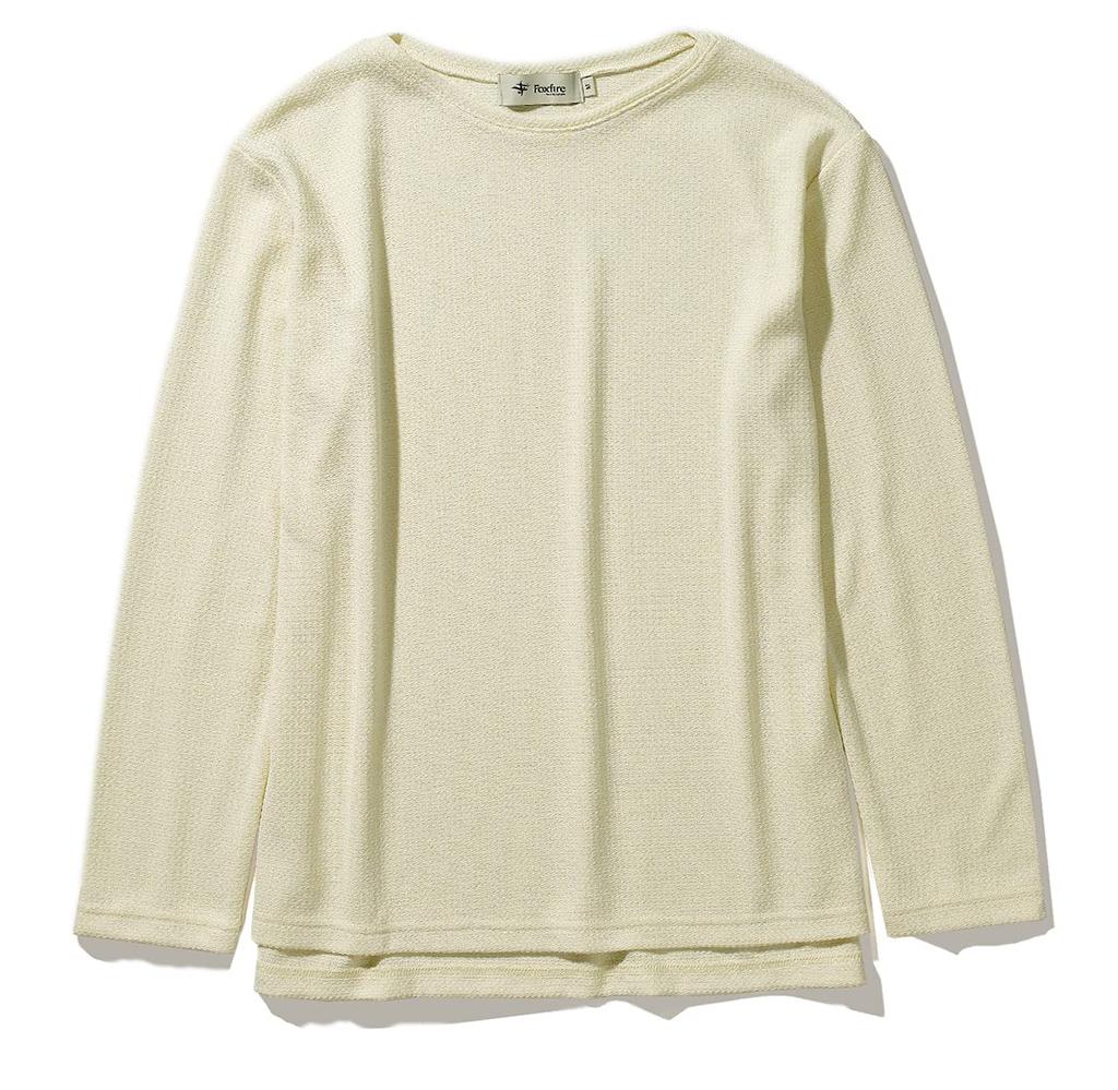 Foxfire TS Thermal Jacquard Crew T-Shirt (8115109), Moisture-Wicking and Quick-Drying, Women's, Off-White, Size L