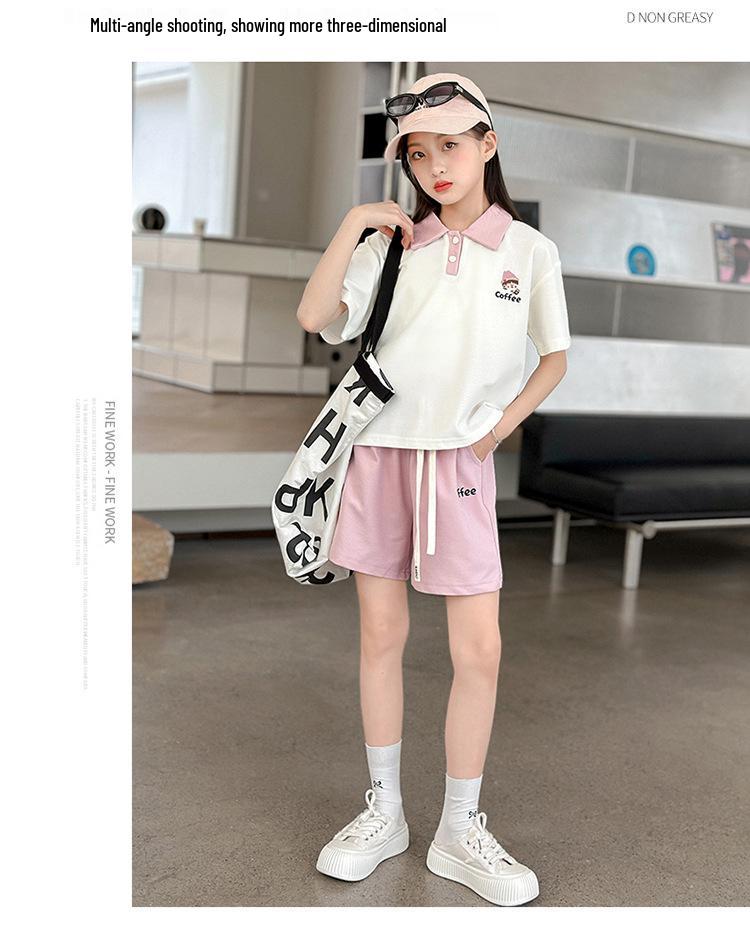 Girls' Academy Style Polo & Shorts Two-Piece Set