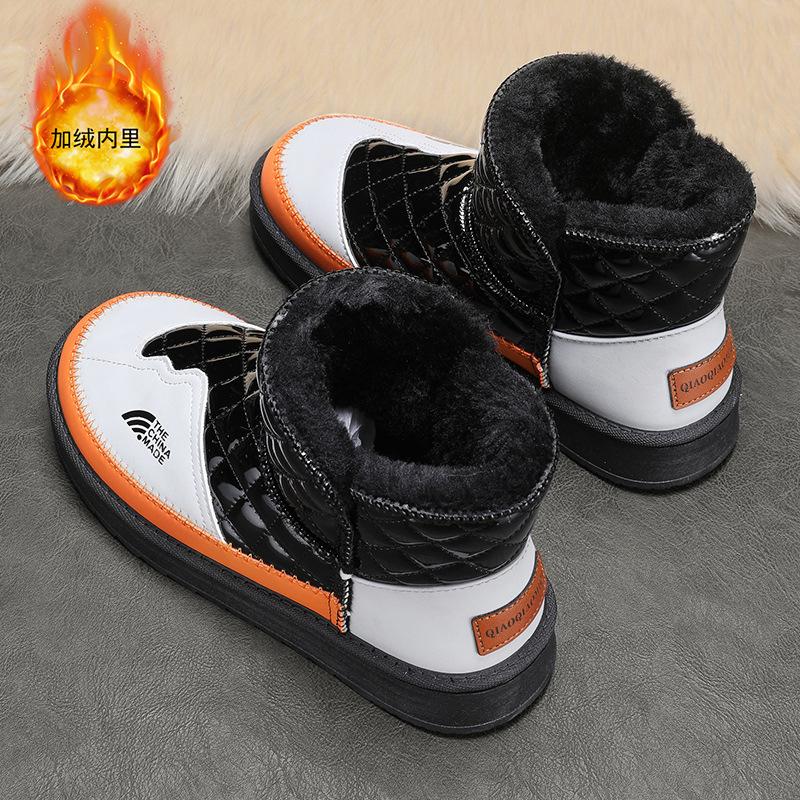 Fur integrated snow boots, new winter fleece, thickened and warm, thick soles, non-slip large cotton shoes, short boots