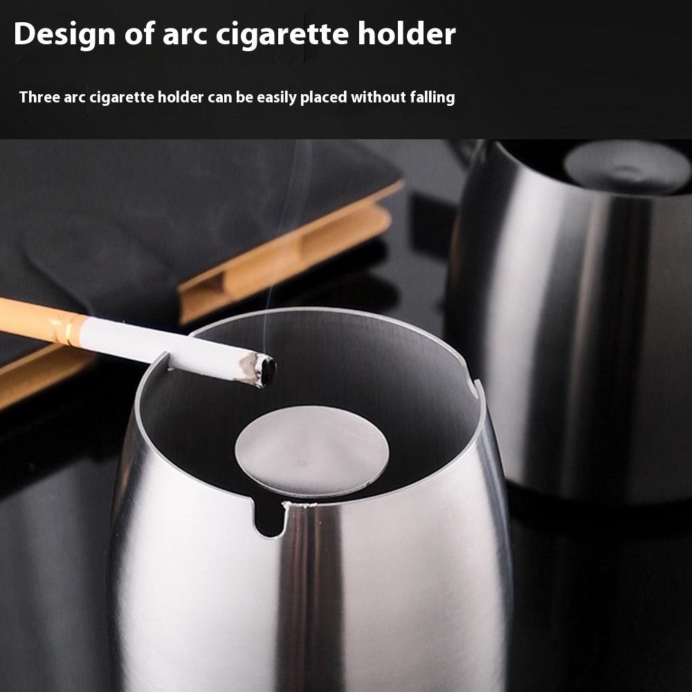 Stainless Steel Ashtray Medium Size Thickened Cigarette Holder Anti Flying Ash Shatterproof Without Lid