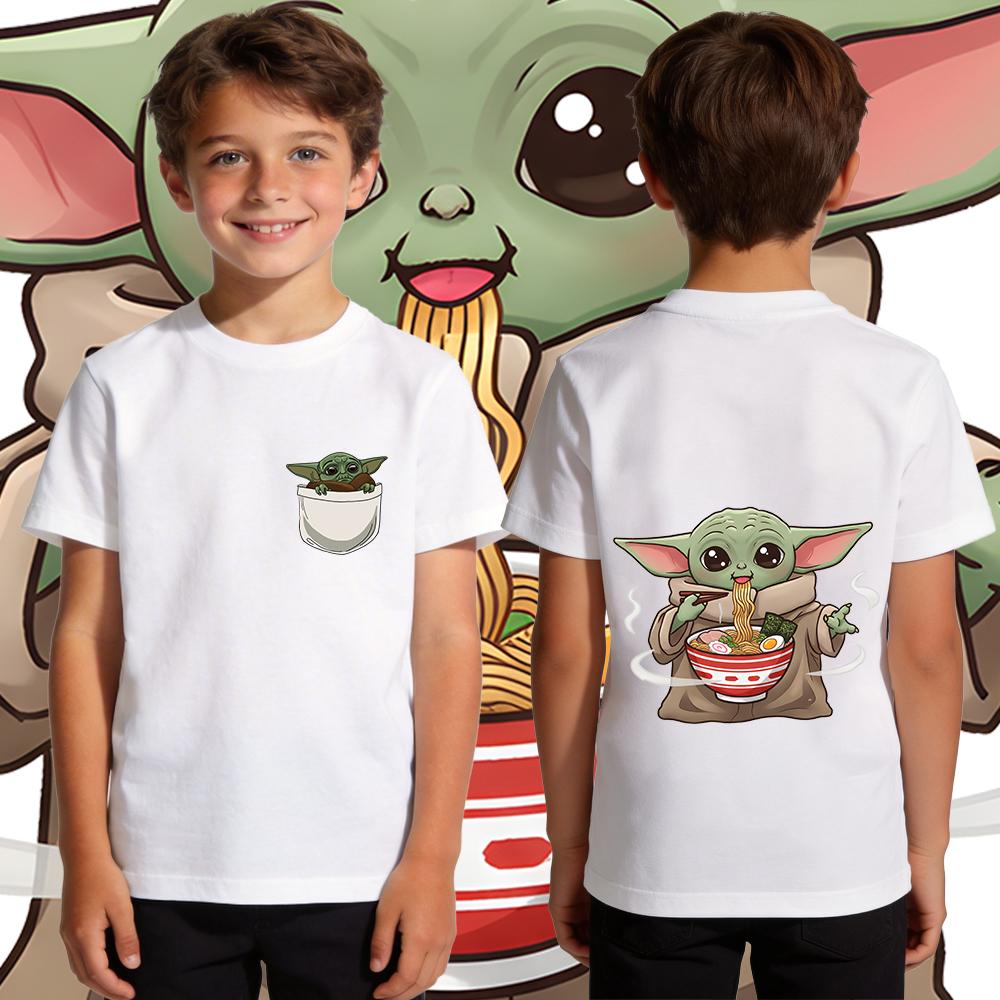 Kids Boys Yoda Graphic T Shirt Cotton Casual Soft Breathable Star Wars Child Clothing Summer Top Toddler Tee