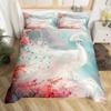 Peacock Duvet Cover Queen Watercolor Feather Bedding Set Bird Animal Floral Print Art Painting Comforter Cover and 2 Pillowcase
