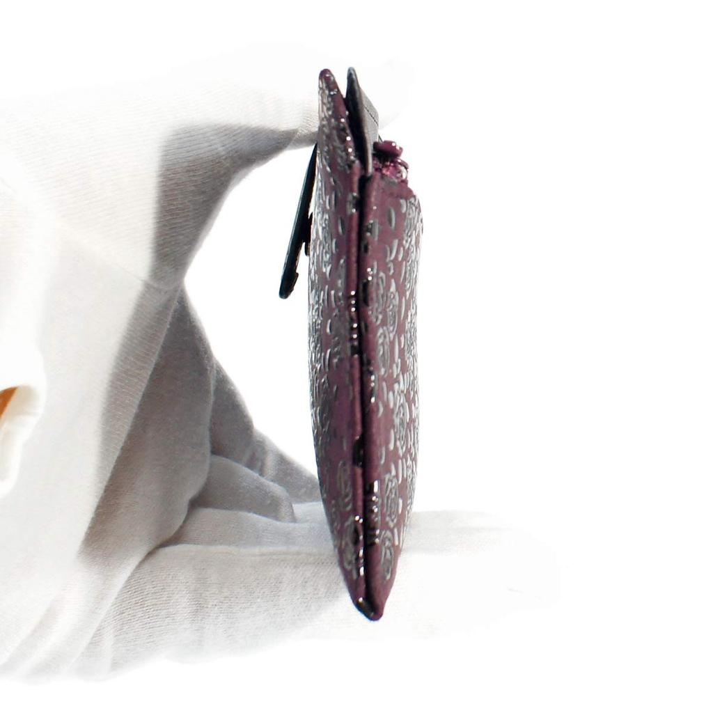 Inden Langes Geldbörsenpaket L Dünnes Hirschleder Lila x Schwarz Lack Rose Petite [Indenya] 2107-06-176