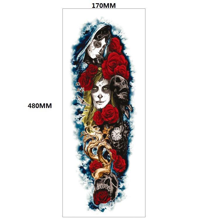 Lion Tiger Head Large Pattern Waterproof Full Arm Tattoo Sticker Flower Arm Large Pattern Water Transfer Wind Sticker