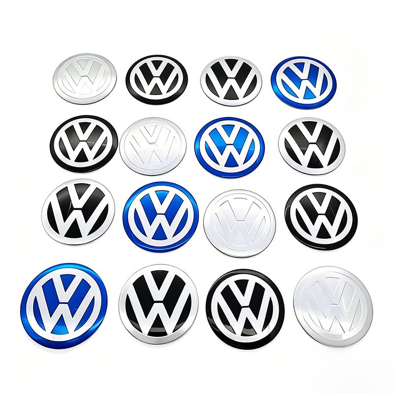 For VW 4Pcs 56mm 60mm 65mm Car Wheel Center Hub Cap Stickers Emblem Decals For Volkswagen VW Golf Polo GTI Tiguan Jetta Passat Scirocco
