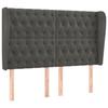 VidaXL Tête de lit avec oreilles Gris foncé 163x23x118-128 cm Velours3118347