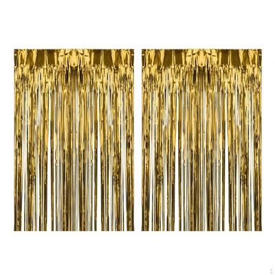 2Pcs Foil Fringe Curtains Curtain Backdrop Party Decorations Photo Background for