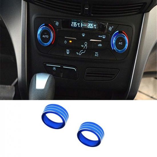 Aluminum Blue 2017- Cover Trim Middle Console Ac Knob For Ford Escape Kuga