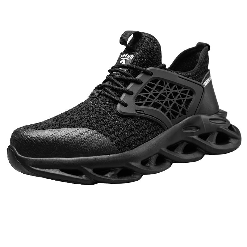 

Мужская защитная рабочая обувь со стальным носком для мужчин, легкая дышащая противоударная нескользящая антистатическая защитная обувь 36