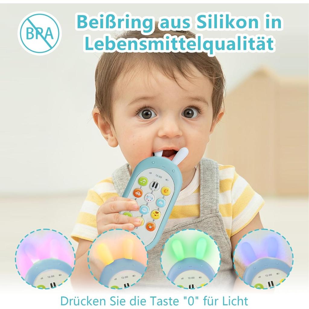 Baby Toy, Baby Mobile Phone 123 Smartphone,Toy Mobile Phone with Music Lights,Sound,Laughing Songs Dialogue,Various Melodies,From 6 Months Phone, Gift