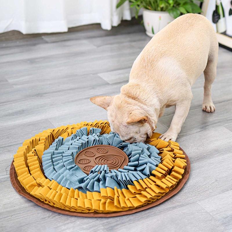 Dog Snuffle Mat Interactive Treat Puzzle Toys Slow Feeder with Licking Mat Improving Intelligence for Puppy 19" x 19"
