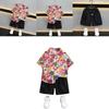 Stylish Boys Summer Short Sleeve Shirt Set For Kids With Floral Design And Soft Fabric
