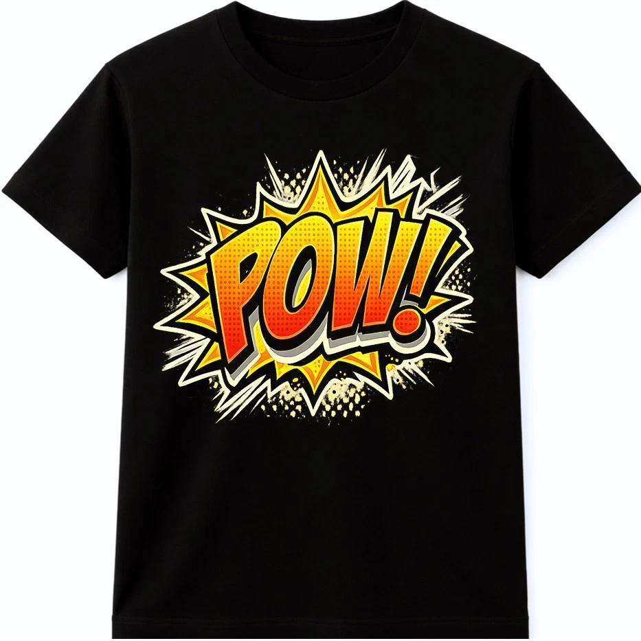POW Comic Style Graphic T-Shirt Pop Art Statement Design Tee 3XL