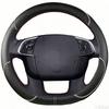 Black Microfibre Leather Car Steering Wheel Cover For  Citroen C4 C4L 2011-2015 DS4  DIY Auto Steering Wheel Case