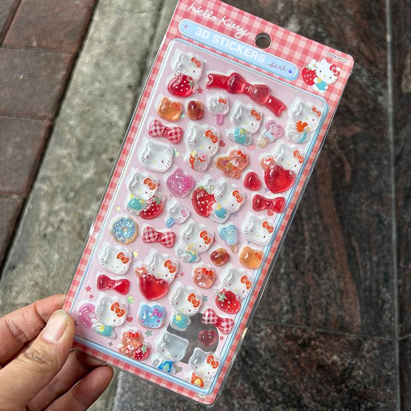 1/8Pcs 3D Sanrio Stickers Sanrio Kuromi Pochacco  My Melody Cinnamoroll Hangyodon Case Bag Decoration Birthday Gifts