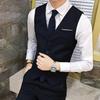 Gentleman Waistcoat Close-fitting Men's Business Vest Solid Color Wedding Waistcoat Waiter Barkeeper Waistcoat