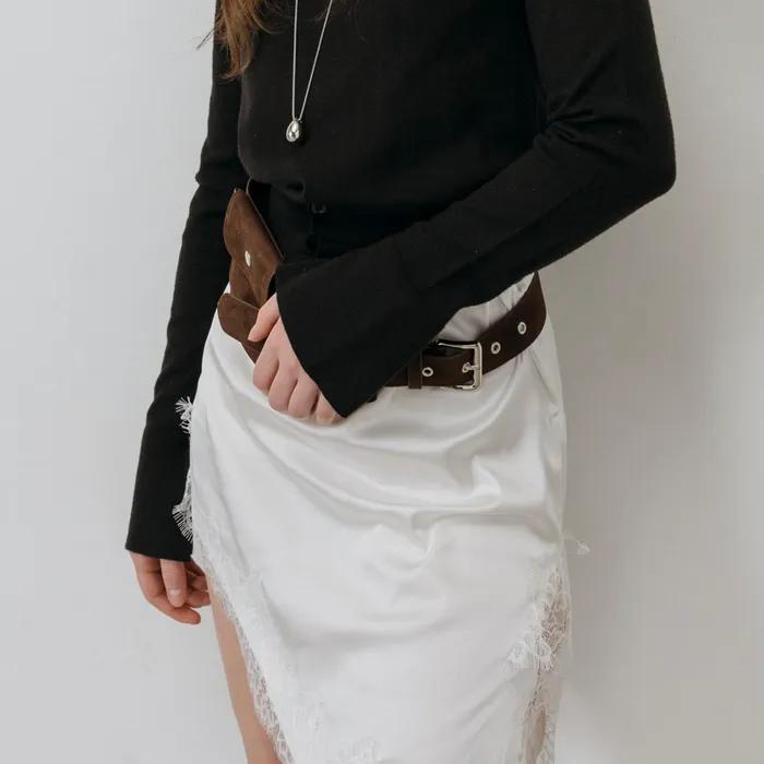 SUEDE POCKET BELT BAG_CHOCO