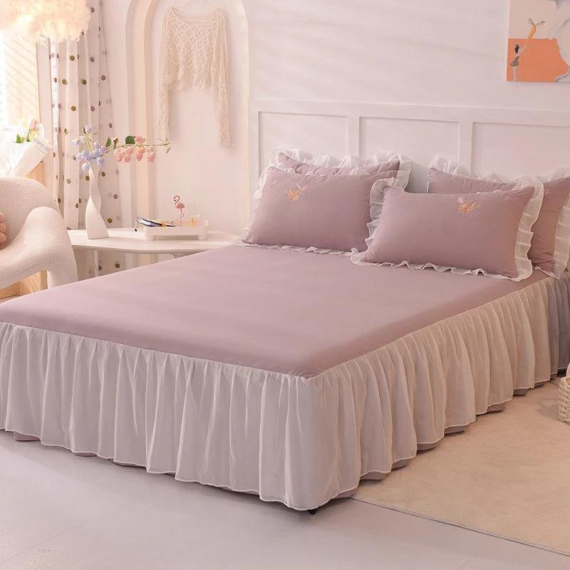 Seasonal Universal Skin Friendly Bedspread Thick Cotton Padding Modern Minimalist Anti Slip Protective Cover