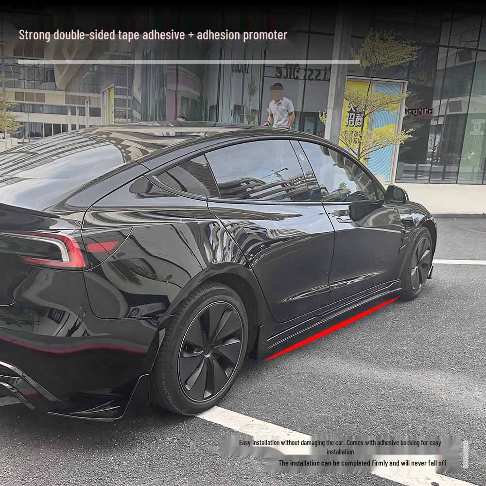 2024+ Tesla Model 3 Performance Glänzend Schwarze Seitenschweller Modifikations Teile